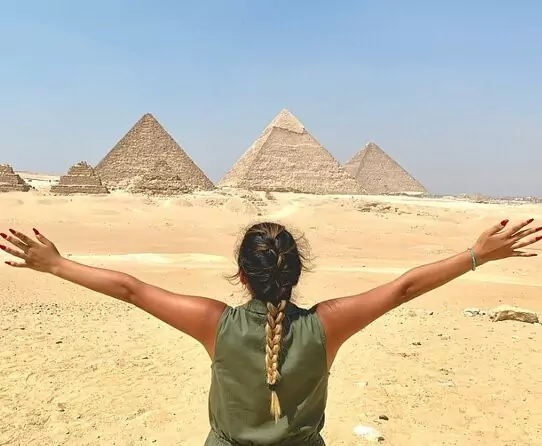 Grand Egyptian Museum and Giza Pyramids from Port Said