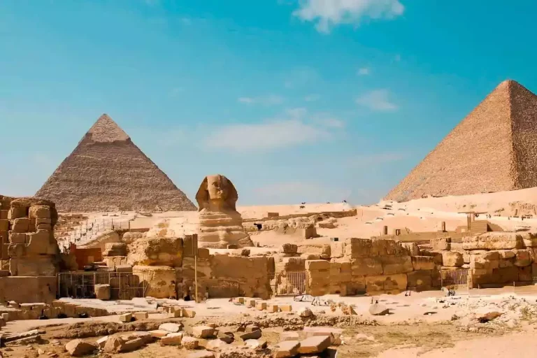 Grand Egyptian Museum and Giza Pyramids from Port Said